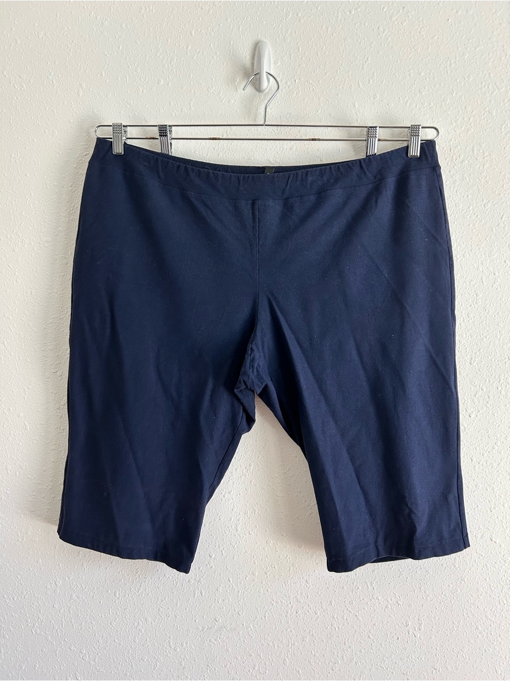 Eileen Fisher Stretch Shorts Women's Size 3X Blue Pull On Elastic Waist Comfy